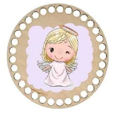 Wooden basket lid Ø15 cm – First communion I