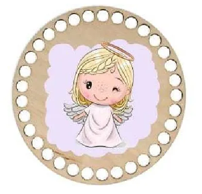 Wooden basket lid Ø15 cm – First communion I