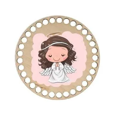 Wooden basket lid Ø15 cm – First communion II