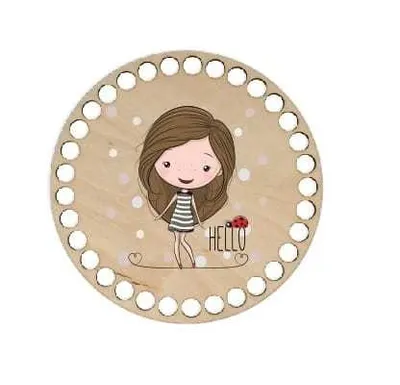 Wooden basket lid Ø15 cm – Lady