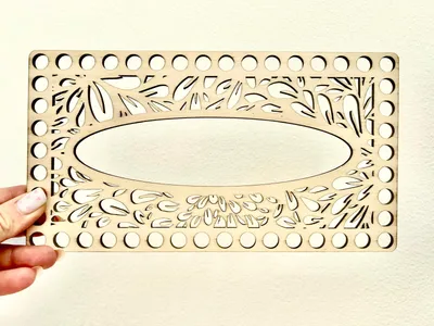 Wooden base for crocheted napkin holder 24 × 12.5 cm