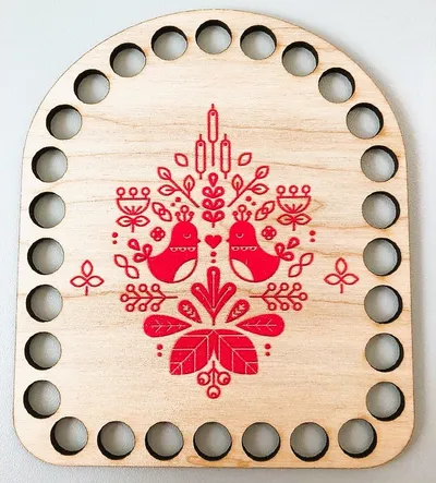 Wooden set for handbag – Red birds