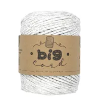 3mm Cord BIG CORD in White with Silver (3mm/100m) (304)