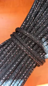 6mm Sewing Cord BIG CORD in Charcoal with Pink Glitter (053)