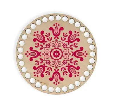 Wooden basket lid Ø15 cm – Ornament