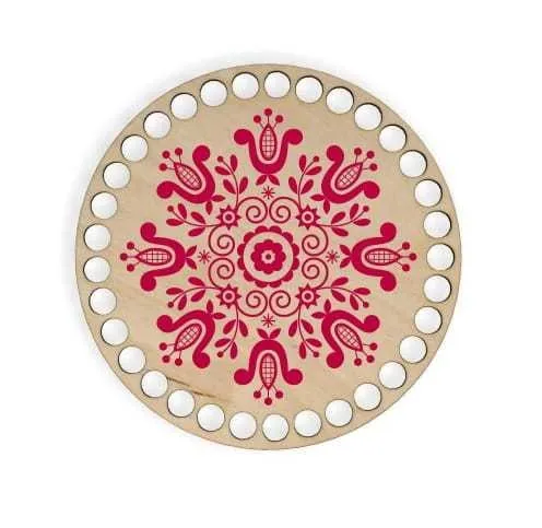 Wooden basket lid Ø15 cm – Ornament