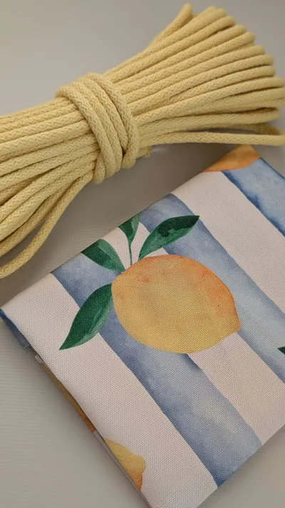 DIY Kit – Sewn Basket with Fabric Drawstring Top