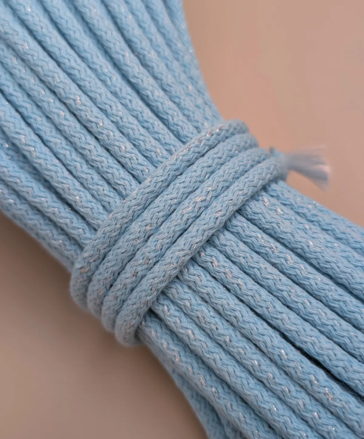 6mm cord for sewing (054) as Aqua mint with silver