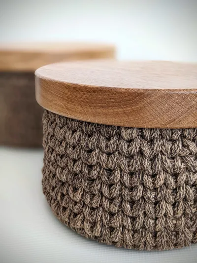 Basket lid from solid oak Ø17 cm