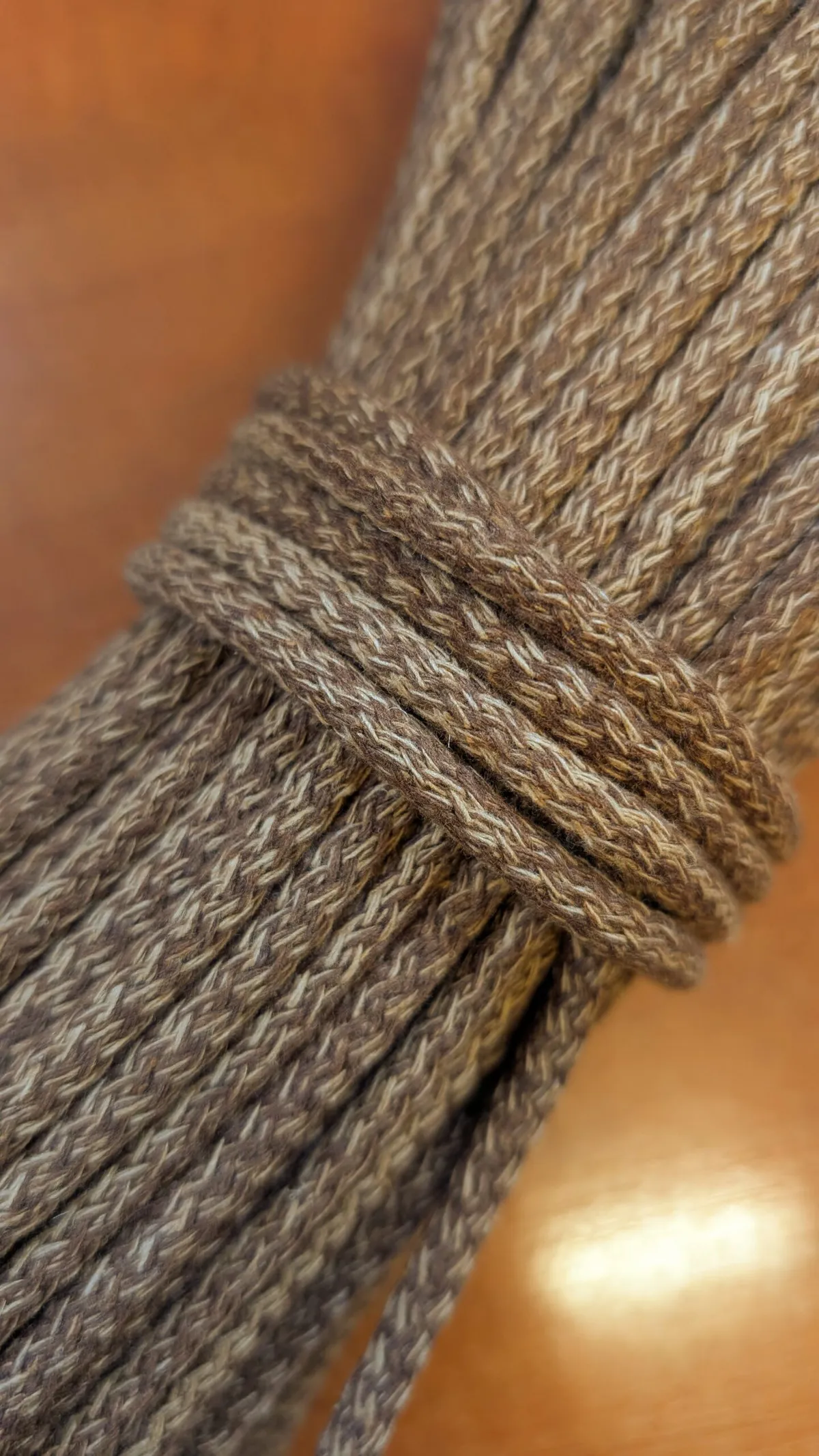 6mm cord for sewing (013) as Caramel with chocolate