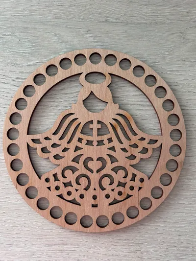 Wooden basket lid Ø15 cm – Angel
