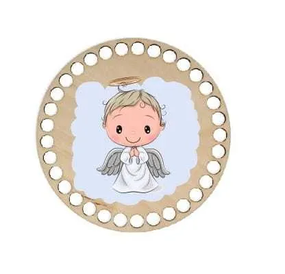 Wooden basket lid Ø15 cm – First communion III