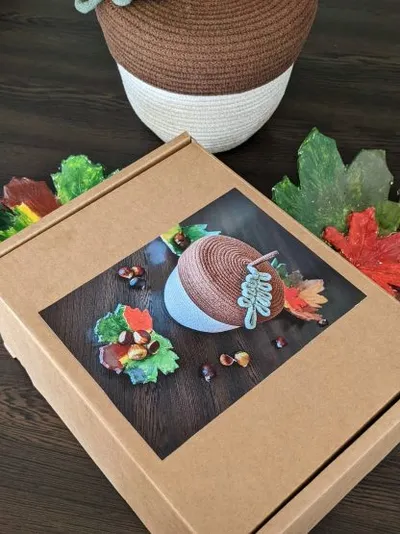 DIY set for a sewn acorn-shaped basket